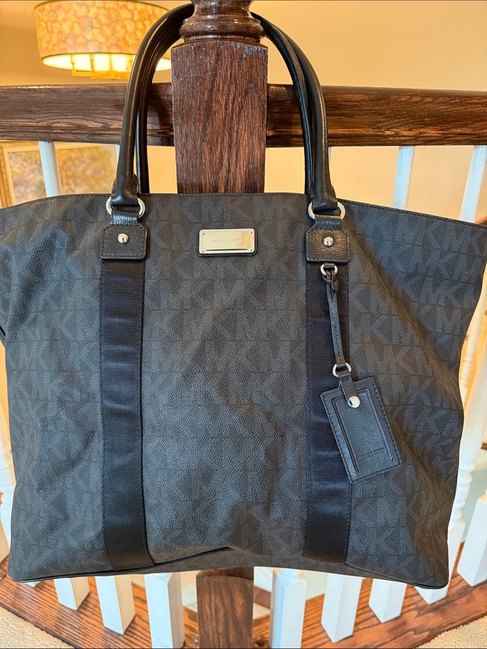 Michael Kors Black Monogram Travel Tote